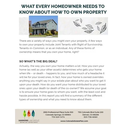 What Every Homeowner Needs To Know About How To Own Property | Colorado | Call 719-520-1474